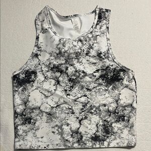 Women’s Marble-Print Tank Top - Black & White